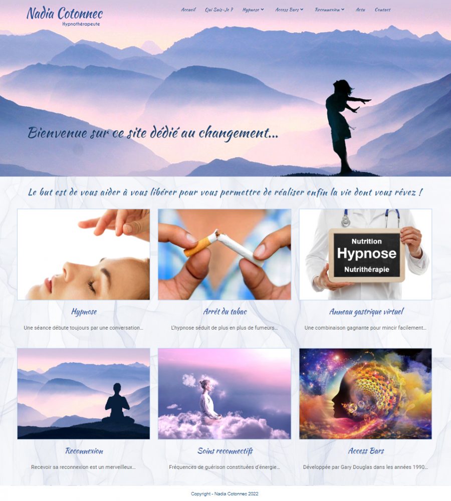 Site Nadia Cotonnec - hypnothérapeute